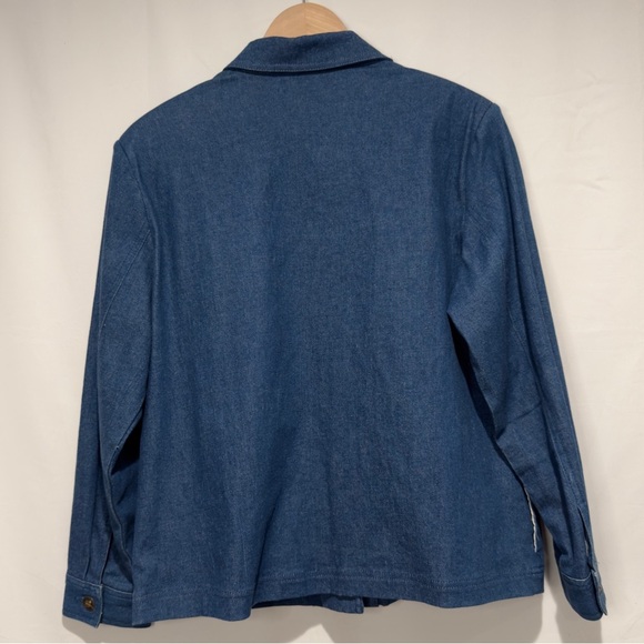 Vintage 90s Floral Embroidered Sequin Denim Jean Jacket & Pants Set, 12 Petite - Picture 7 of 16